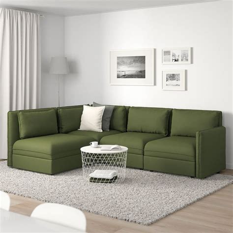 Amazing gallery of interior design and decorating ideas of ikea karlstad sofa in bedrooms, living rooms, dens/libraries/offices, girl's rooms, bathrooms, boy's rooms, basements by elite interior designers. VALLENTUNA with storage/Ramna olive-green, Modular corner ...