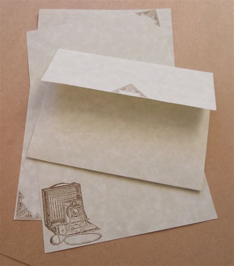 Parchment Paper Stationery Set Hand Stamped Writing Paper Etsy