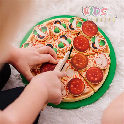 Melissa And Doug Wooden Pizza Play Food Set With 36 Toppings Kids Unlimited