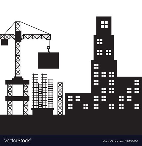 Buildings Under Construction Icon Royalty Free Vector Image