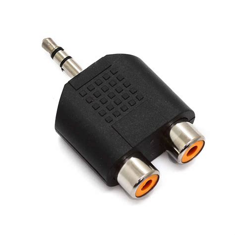 AV Mm Male Stereo Plug To RCA Female Phono Audio Y Splitter Adapter EBay