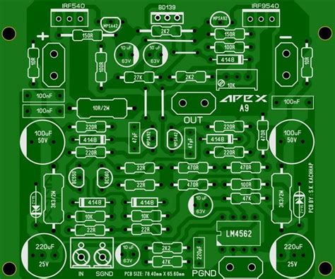 Tone control circuit for any amplifier circuit. PCB Power Amplifier Apex A9 | Electronics circuit, Electronic circuit projects, Circuit board design