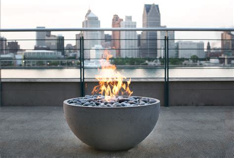 No matter if you choose round or rectangle concrete fire pit, they look great near to you pool bar. Serenade Concrete Firepit by DEKKO Concrete - Modern ...