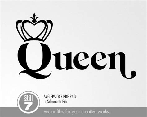 Queen Logo Svg Cutting File Eps Dxf Pdf Png Silhouette Etsy