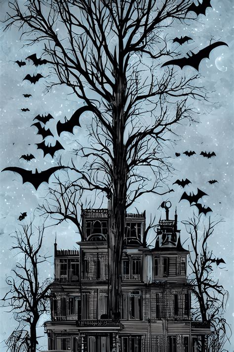 Haunted House Silhouette Graphic · Creative Fabrica
