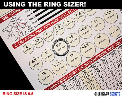 Printable Actual Ring Size Chart Australia