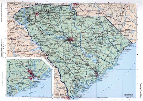 Large Map Of The State Of South Carolina With Cities Roads And