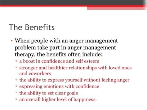 the benefits of anger management therapy