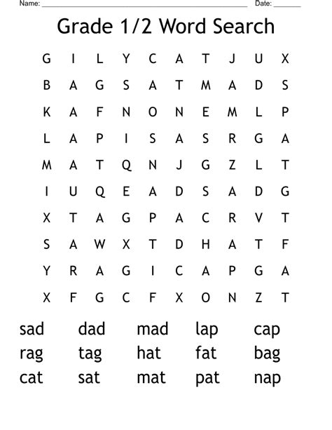 Grade 12 Word Search Wordmint