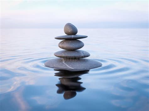 Balanced Zen Stones In Water Stock Image Image Of Render Rocks 74049219