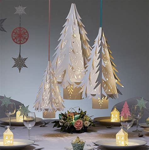 Small Paper Christmas Tree Decorations In White