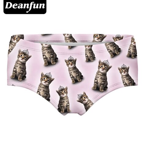 deanfun 3d cat printing panties pink underwear briefs for girls nk60 briefs for girls cat print