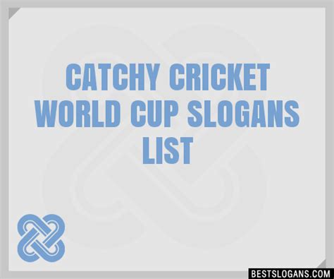 Catchy Cricket World Cup Slogans Generator Phrases Taglines