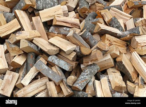 Big Pile Of Split Firewood Fuel Material Stock Photo Alamy