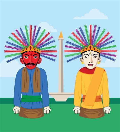 Download The Traditional Jakarta Monas And Ondel Ondel 2038721 Royalty