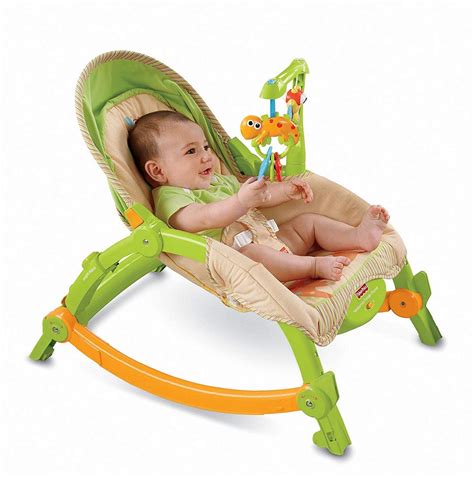 Fisher price has decades of experience developing baby products, and the spacesaver high chair proves how much they know. Fisher-Price Newborn-to-Toddler Portable Rocker, Rainforest