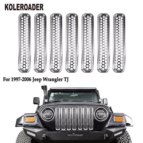 Chrome Honeycomb Mesh Front Grill Inserts Kit For 1997 2006 Jeep