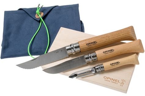 Opinel, le couteau de poche pliable au manche en bois, avec la « main couronnée » sur la lame. Opinel Nomad Kit Cuisine 2177, set de couteaux pour pique-nique | Achetez à prix avantageux chez ...