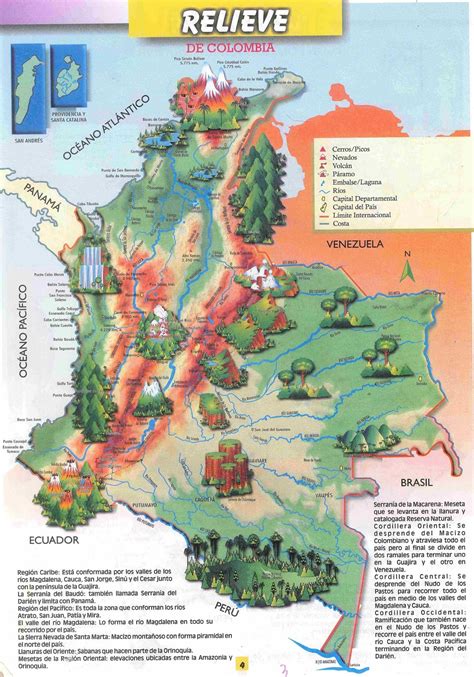 Mapas De Colombia Mapa Del Relieve Colombiano