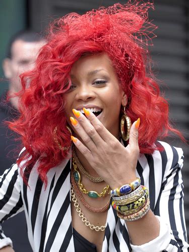 Pearl Concussion Rihannas Red Hairstyles 2011