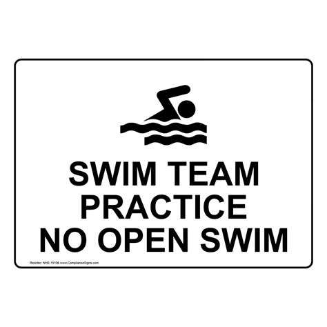 Policies Regulations Sign Swim Team Practice No Open Swim