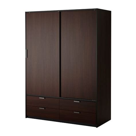 Ikea kvikne wardrobe with 2 sliding doors white sliding doors allow more room for furniture because they dont take any space to open. TRYSIL Wardrobe w sliding doors/4 drawers - IKEA