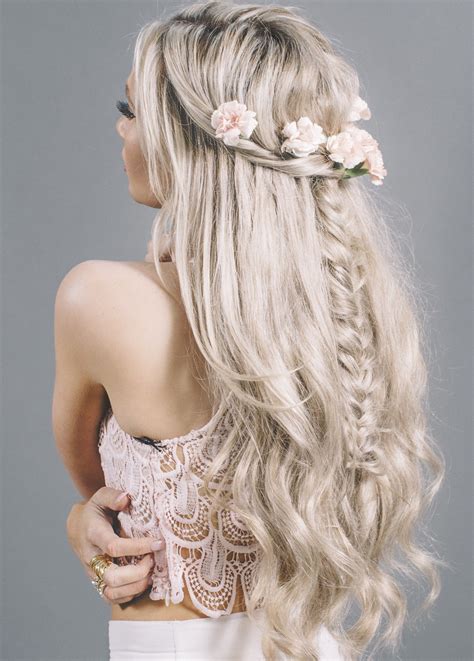 Long Hair And Flower Crown Flower Girl Hairstyles Long Hair Styles