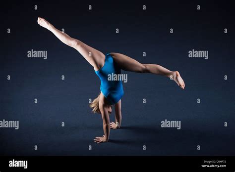 Teenage Girl Doing Gymnastics Stock Photos And Teenage Girl Doing