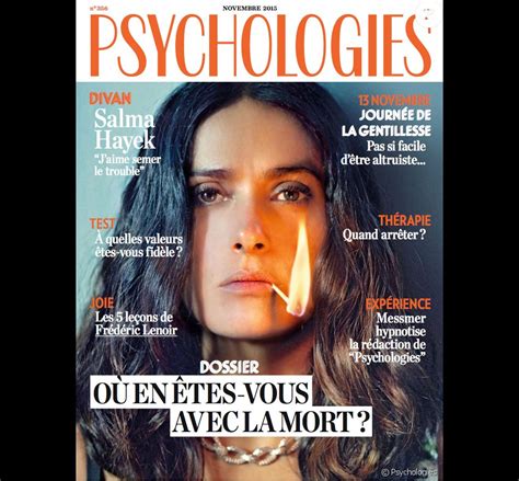 Salma Hayek en couverture du magazine Psychologies numéro de novembre