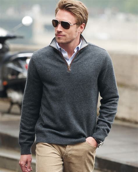 Looking For Dress Shirt Under Half Zip Sweater Latest Fashion