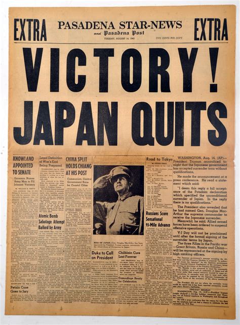 Pin By Sgv Tribune On Newspaper Front Pages Japan Surrenders Newspaper Front Pages Surrender