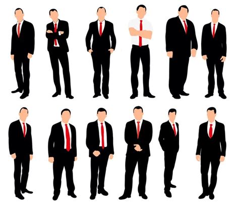 Premium Vector Collection Of Business Man Silhouettes Set Vector