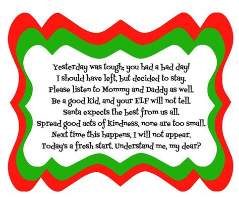 Elf On The Shelf Bad Day Poem With Printable Elf On Shelf Letter Elf