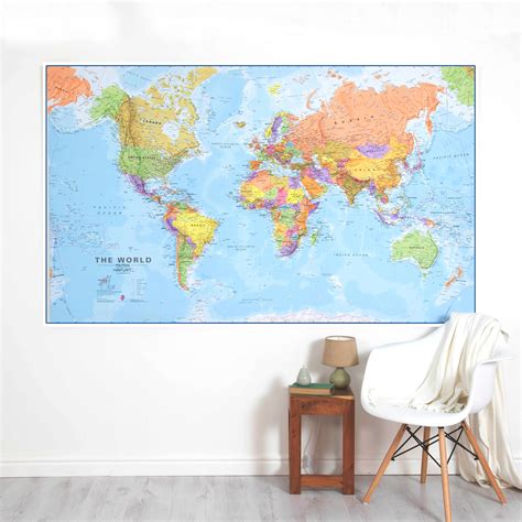 Maps International Giant World Map Poster Mega Map Of The World