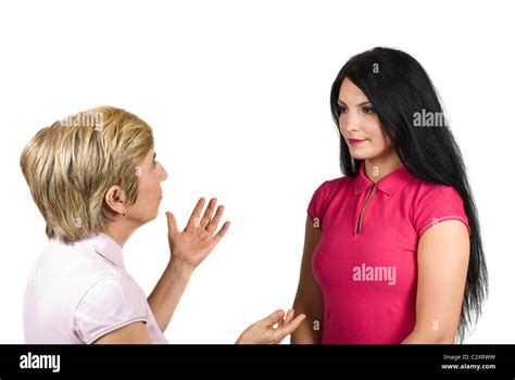 Mother And Daughter Have A Conversationthe Young Woman Listen Her Mom
