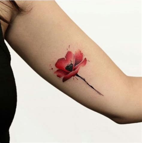 Watercolor Poppies Tattoo Ideas Smaller Different