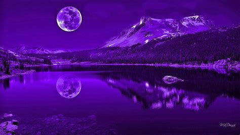 Purple Moon And Mountain Wallpapers - Wallpaper Cave