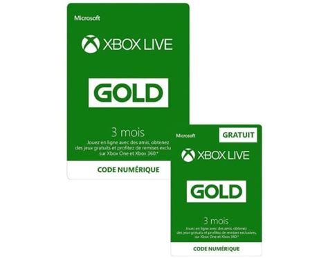 Amazon Abonnement Xbox Live Gold 3 Mois 3 Mois Gratuits à 1999
