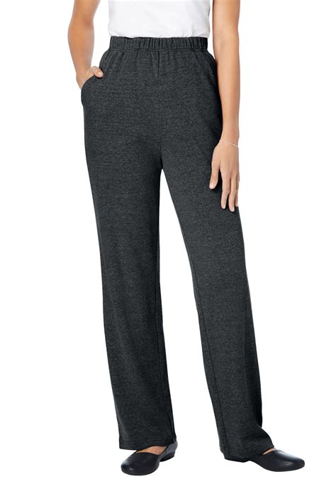 Woman Within Woman Within Womens Plus Size Tall 7 Day Knit Wide Leg Pant Pant