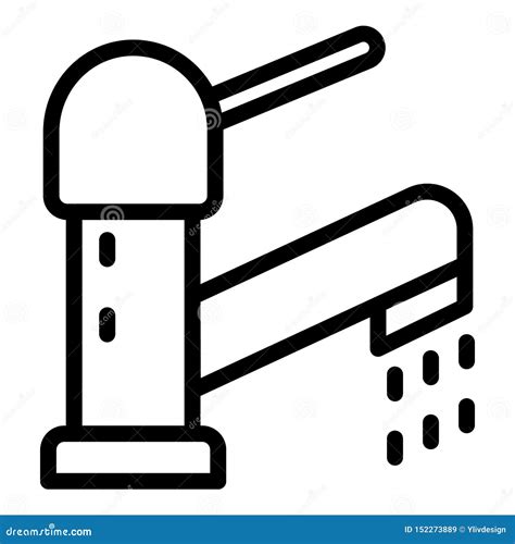 Modern Faucet Icon Outline Style Stock Vector Illustration Of Black