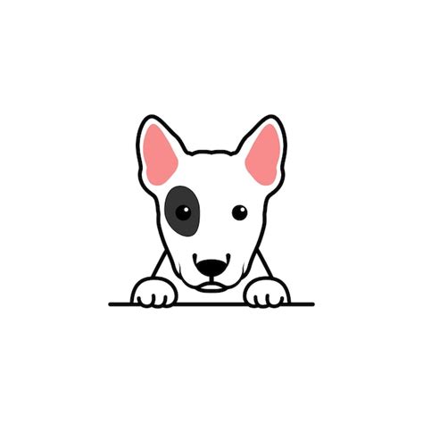 Illustration Vectorielle De Dessin Animé Mignon Chiot Bull Terrier