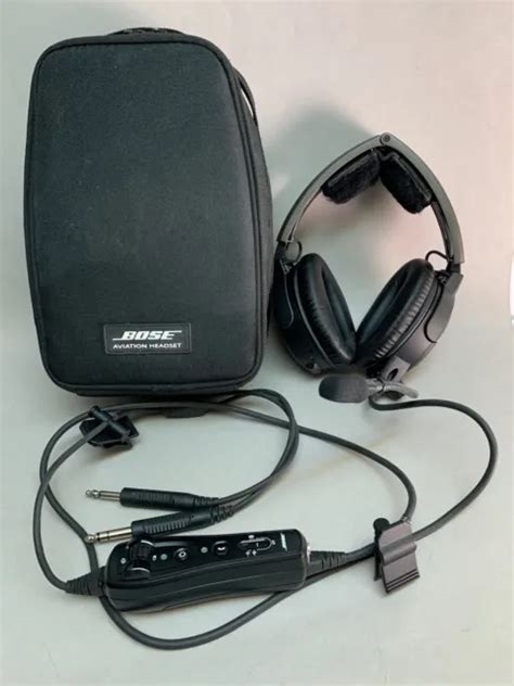 Bose A20 Aviation Headset With Bluetooth Dual Plug Cable Black With