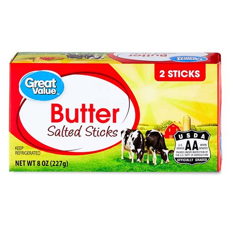 Great Value Salted Butter Sticks 8 Oz 2 Sticks