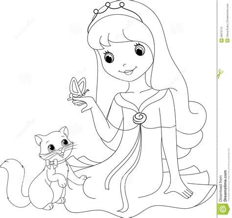 Princess Cat Coloring Pages At Getdrawings Free Download