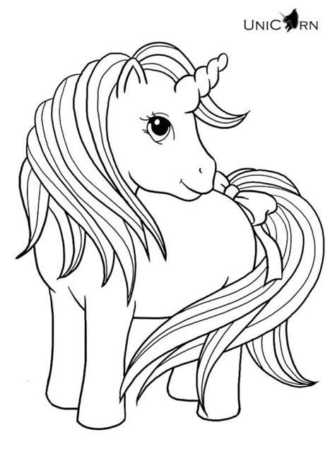 Free unicorn coloring pages to bring some magic into your day. Lovely Baby Unicorn With Long Hair And Tail Coloring Page ...
