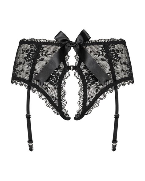 Crotchless Garter Belt And Thong Obsessive Sexy Lingerie Set