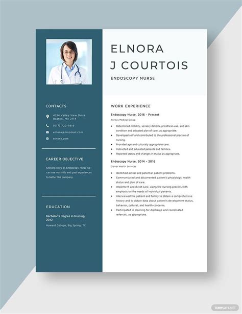 Endoscopy Nurse Resume In Word Pages Download