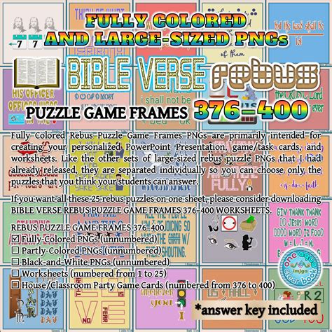 Fully Colored Bible Verse Rebus Puzzle Game Frames 376400 Pngs Made