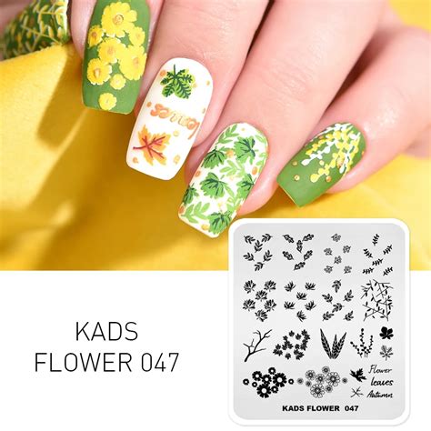 1pc Flower Leaves Nail Pattern Nail Art Stamping Plates 78cm Stainless