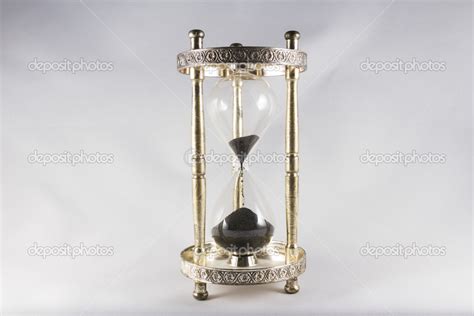 Hourglass Old Fashioned Hourglass Black Sand Almost Empty Stock